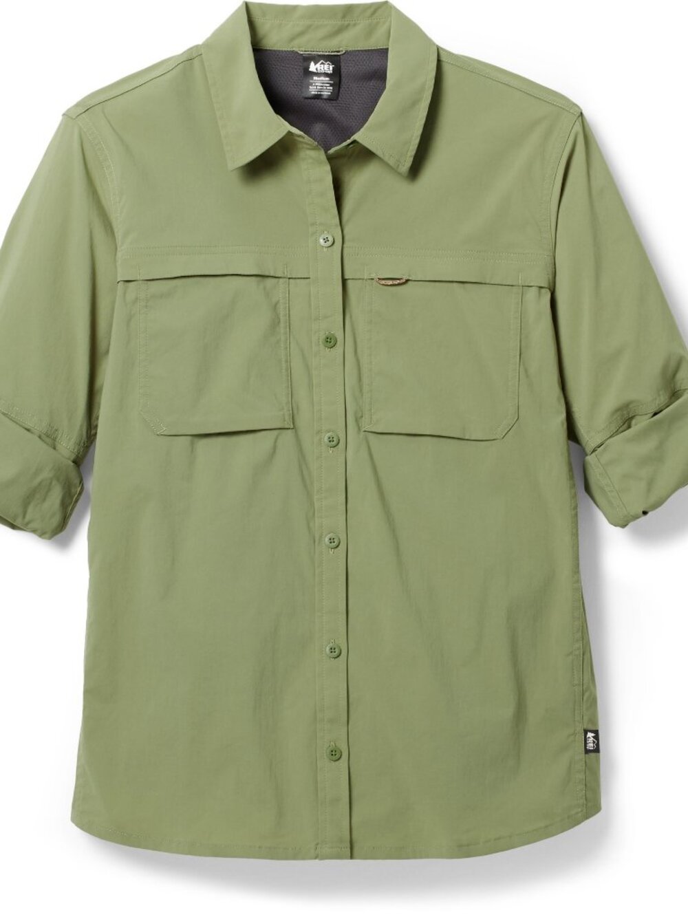 NEW REI Sahara Long-Sleeve Shirt NWT L Sage Hiking Trail Vented UPF 50 - Picture 8 of 16